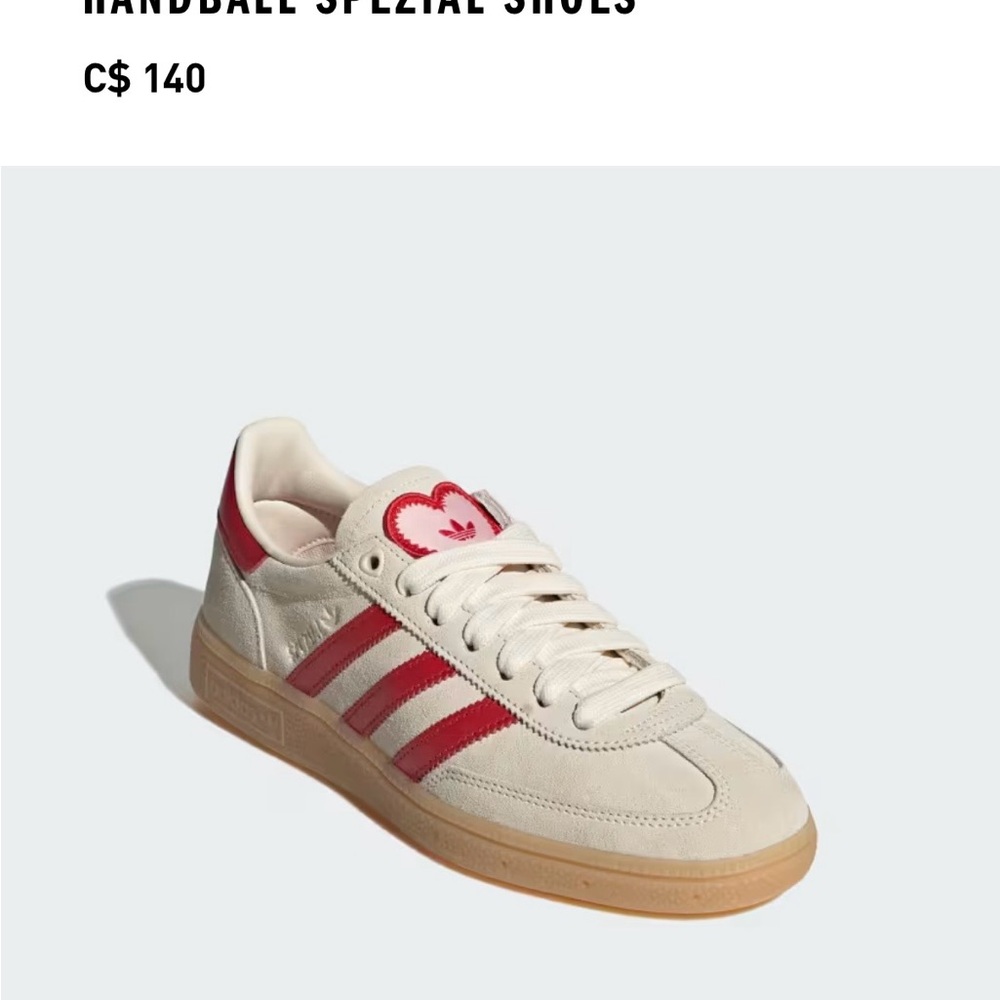 adidas Cream and Red Handball Spezial Sneakers